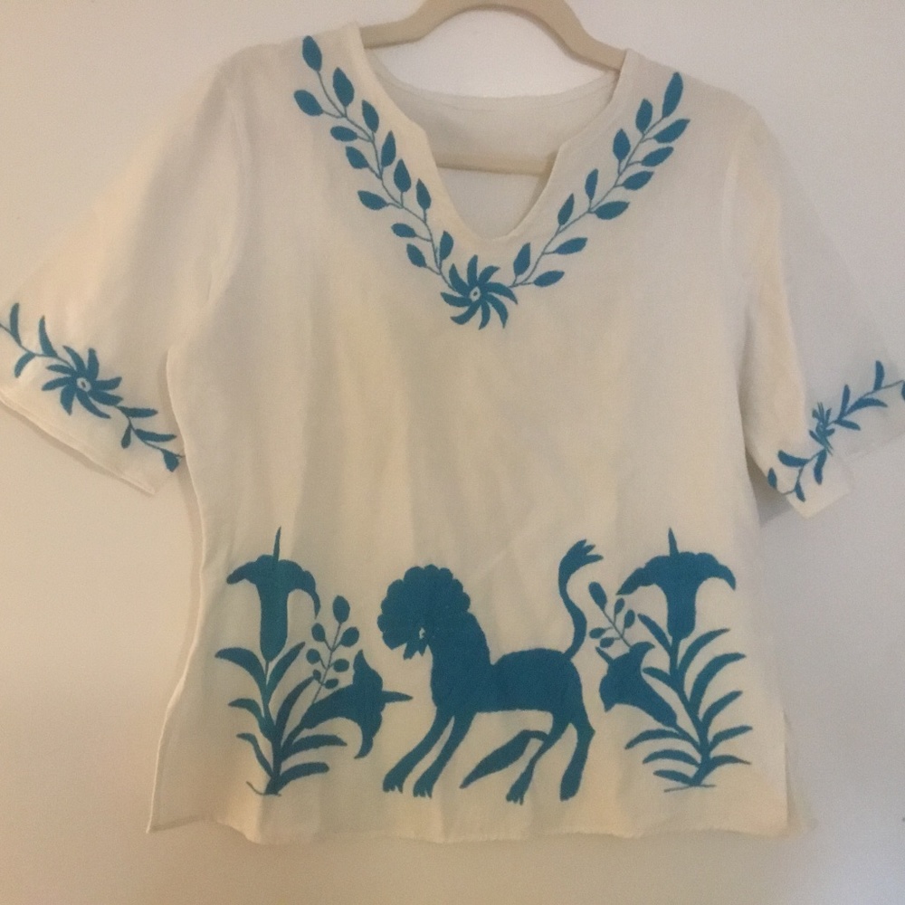 Authentic Mexican Otomi cotton top NWOT